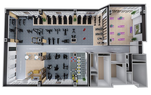 200-500平方健身房配置方案-广西Z6.COM-尊龙集团体育健身器材有限公司