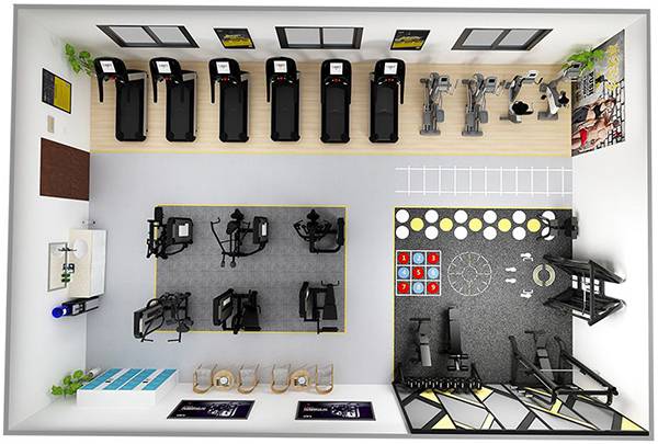120平方健身房配置方案-广西Z6.COM-尊龙集团体育健身器材有限公司